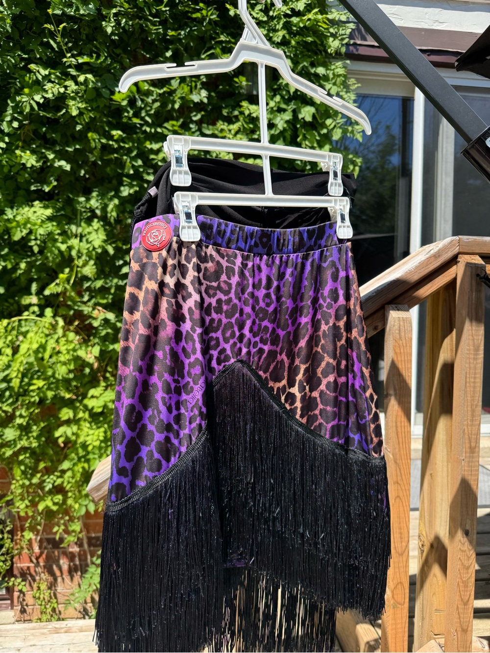 Purple Leopard Fringe Skirt Set - Women's Skirt